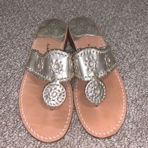 Metallic silver Jack Rogers Sandals